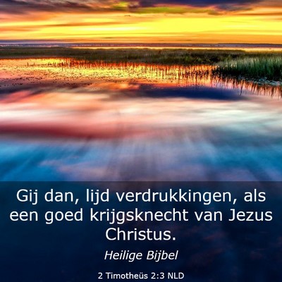Picture 03 - 2 Timotheüs 2:3 NLD - Gij dan, lijd verdrukkingen, als een goed - Bible Verse Picture