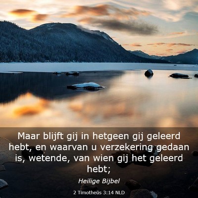 Picture 03 - 2 Timotheüs 3:14 NLD - Maar blijft gij in hetgeen gij geleerd hebt, en - Bible Verse Picture