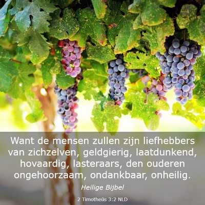 Picture 03 - 2 Timotheüs 3:2 NLD - Want de mensen zullen zijn liefhebbers van - Bible Verse Picture