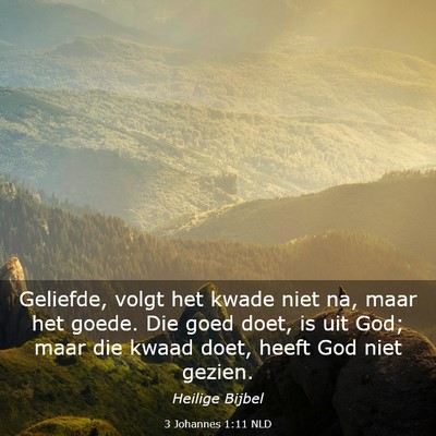 Picture 03 - 3 Johannes 1:11 NLD - Geliefde, volgt het kwade niet na, maar het - Bible Verse Picture