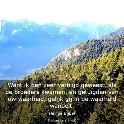 Picture 03 - 3 Johannes 1:3 NLD - Want ik ben zeer verblijd geweest, als de - Bible Verse Picture