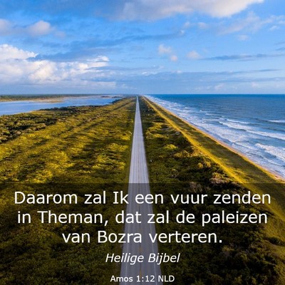 Picture 03 - Amos 1:12 NLD - Daarom zal Ik een vuur zenden in Theman, dat zal - Bible Verse Picture