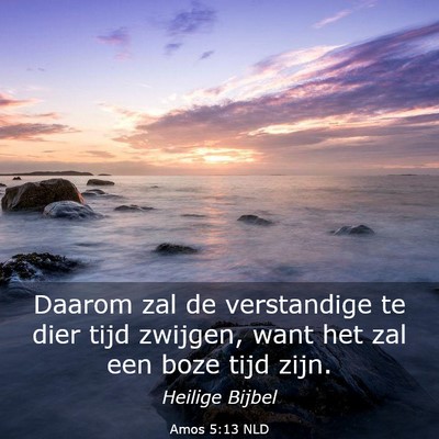 Picture 03 - Amos 5:13 NLD - Daarom zal de verstandige te dier tijd zwijgen, - Bible Verse Picture