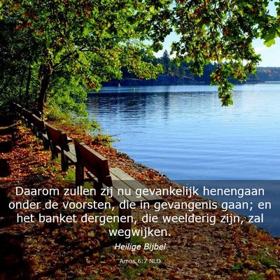 Picture 03 - Amos 6:7 NLD - Daarom zullen zij nu gevankelijk henengaan onder - Bible Verse Picture