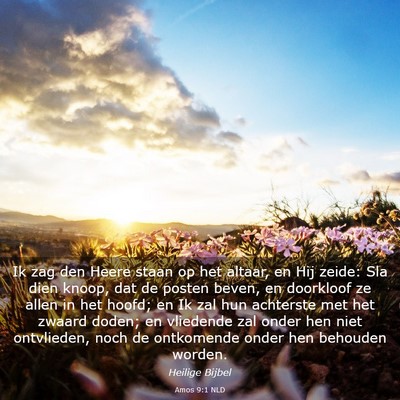 Picture 03 - Amos 9:1 NLD - Ik zag den Heere staan op het altaar, en Hij - Bible Verse Picture