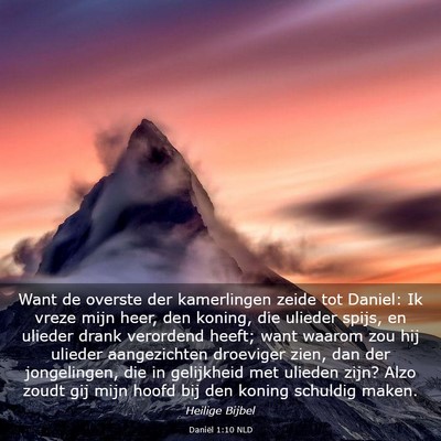 Picture 03 - Daniël 1:10 NLD - Want de overste der kamerlingen zeide tot Daniel: - Bible Verse Picture
