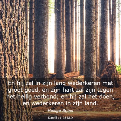 Picture 03 - Daniël 11:28 NLD - En hij zal in zijn land wederkeren met groot - Bible Verse Picture