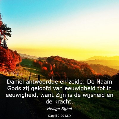Picture 03 - Daniël 2:20 NLD - Daniel antwoordde en zeide: De Naam Gods zij - Bible Verse Picture