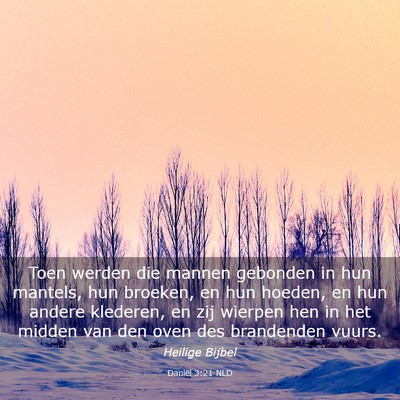 Picture 03 - Daniël 3:21 NLD - Toen werden die mannen gebonden in hun mantels, - Bible Verse Picture