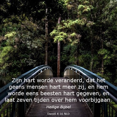 Picture 03 - Daniël 4:16 NLD - Zijn hart worde veranderd, dat het geens mensen - Bible Verse Picture