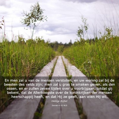 Picture 03 - Daniël 4:32 NLD - En men zal u van de mensen verstoten, en uw - Bible Verse Picture