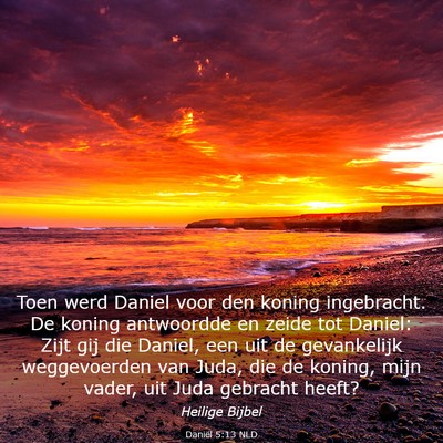 Picture 03 - Daniël 5:13 NLD - Toen werd Daniel voor den koning ingebracht. De - Bible Verse Picture