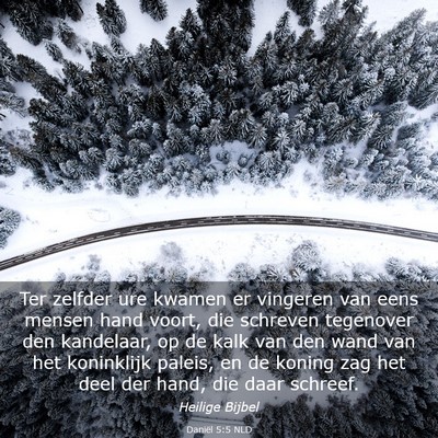 Picture 03 - Daniël 5:5 NLD - Ter zelfder ure kwamen er vingeren van eens - Bible Verse Picture
