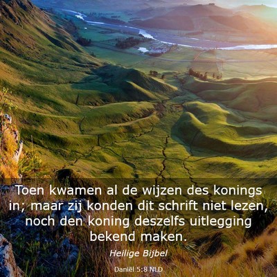 Picture 03 - Daniël 5:8 NLD - Toen kwamen al de wijzen des konings in; maar zij - Bible Verse Picture