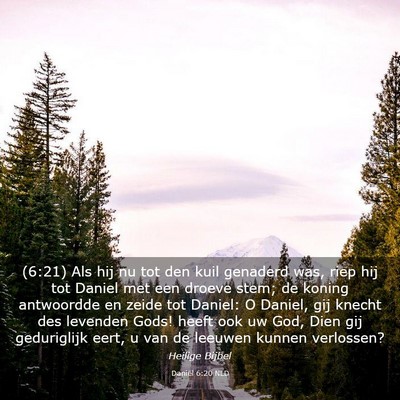 Picture 03 - Daniël 6:20 NLD - (6:21) Als hij nu tot den kuil genaderd was, riep - Bible Verse Picture
