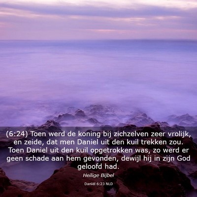 Picture 03 - Daniël 6:23 NLD - (6:24) Toen werd de koning bij zichzelven zeer - Bible Verse Picture