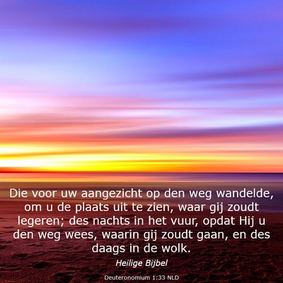 Picture 03 - Deuteronomium 1:33 NLD - Die voor uw aangezicht op den weg wandelde, om u - Bible Verse Picture
