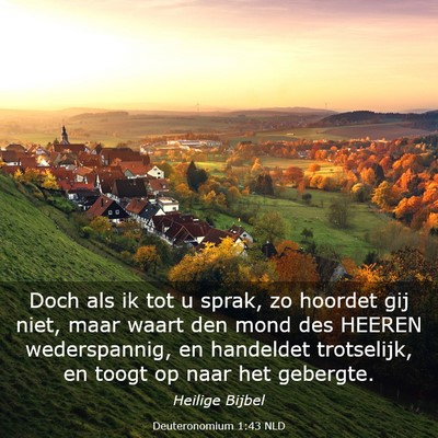 Picture 03 - Deuteronomium 1:43 NLD - Doch als ik tot u sprak, zo hoordet gij niet, - Bible Verse Picture