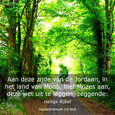 Picture 03 - Deuteronomium 1:5 NLD - Aan deze zijde van de Jordaan, in het land van - Bible Verse Picture