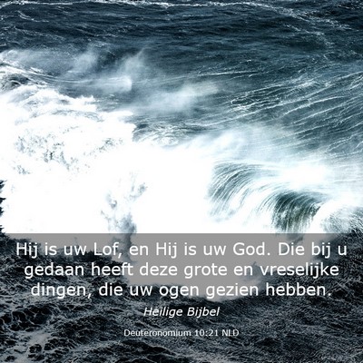 Picture 03 - Deuteronomium 10:21 NLD - Hij is uw Lof, en Hij is uw God. Die bij u gedaan - Bible Verse Picture