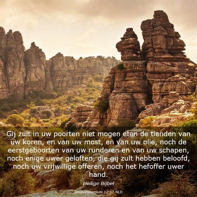 Picture 03 - Deuteronomium 12:17 NLD - Gij zult in uw poorten niet mogen eten de tienden - Bible Verse Picture