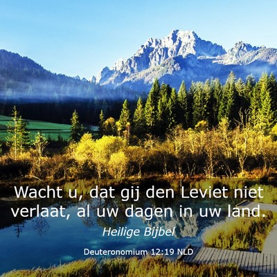 Picture 03 - Deuteronomium 12:19 NLD - Wacht u, dat gij den Leviet niet verlaat, al uw - Bible Verse Picture