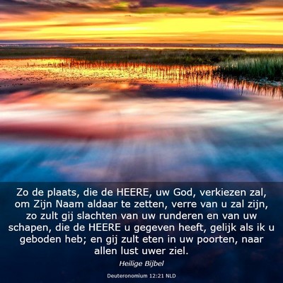Picture 03 - Deuteronomium 12:21 NLD - Zo de plaats, die de HEERE, uw God, verkiezen - Bible Verse Picture