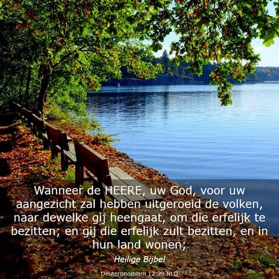 Picture 03 - Deuteronomium 12:29 NLD - Wanneer de HEERE, uw God, voor uw aangezicht zal - Bible Verse Picture