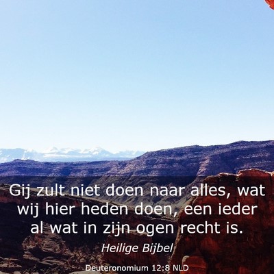 Picture 03 - Deuteronomium 12:8 NLD - Gij zult niet doen naar alles, wat wij hier heden - Bible Verse Picture