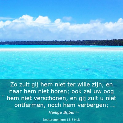 Picture 03 - Deuteronomium 13:8 NLD - Zo zult gij hem niet ter wille zijn, en naar hem - Bible Verse Picture