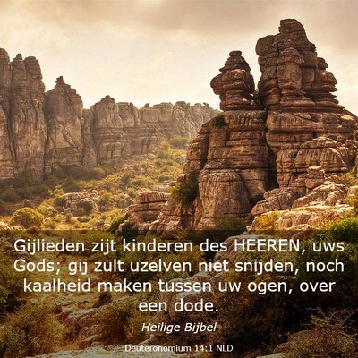 Picture 03 - Deuteronomium 14:1 NLD - Gijlieden zijt kinderen des HEEREN, uws Gods; gij - Bible Verse Picture