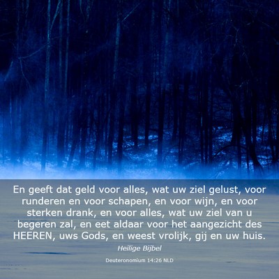 Picture 03 - Deuteronomium 14:26 NLD - En geeft dat geld voor alles, wat uw ziel gelust, - Bible Verse Picture