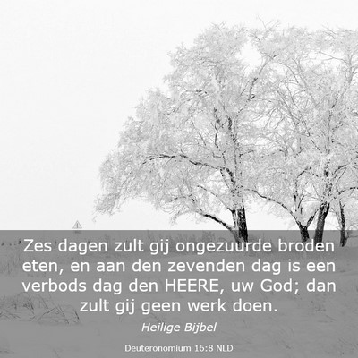 Picture 03 - Deuteronomium 16:8 NLD - Zes dagen zult gij ongezuurde broden eten, en aan - Bible Verse Picture
