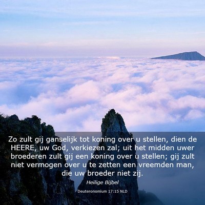 Picture 03 - Deuteronomium 17:15 NLD - Zo zult gij ganselijk tot koning over u stellen, - Bible Verse Picture