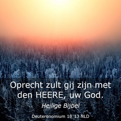 Picture 03 - Deuteronomium 18:13 NLD - Oprecht zult gij zijn met den HEERE, uw - Bible Verse Picture