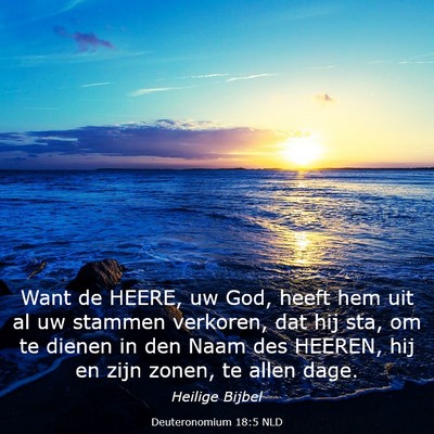 Picture 03 - Deuteronomium 18:5 NLD - Want de HEERE, uw God, heeft hem uit al uw - Bible Verse Picture
