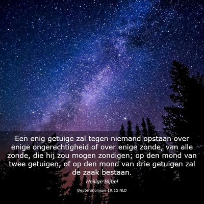 Picture 03 - Deuteronomium 19:15 NLD - Een enig getuige zal tegen niemand opstaan over - Bible Verse Picture