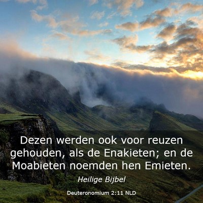Picture 03 - Deuteronomium 2:11 NLD - Dezen werden ook voor reuzen gehouden, als de - Bible Verse Picture
