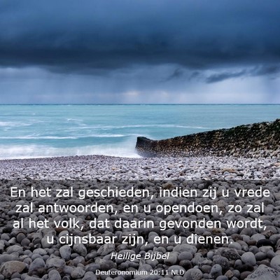 Picture 03 - Deuteronomium 20:11 NLD - En het zal geschieden, indien zij u vrede zal - Bible Verse Picture