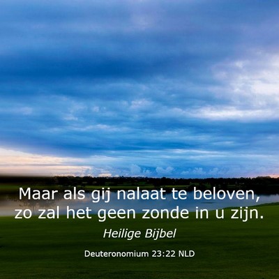 Picture 03 - Deuteronomium 23:22 NLD - Maar als gij nalaat te beloven, zo zal het geen - Bible Verse Picture