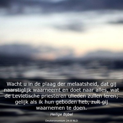 Picture 03 - Deuteronomium 24:8 NLD - Wacht u in de plaag der melaatsheid, dat gij - Bible Verse Picture