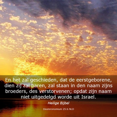 Picture 03 - Deuteronomium 25:6 NLD - En het zal geschieden, dat de eerstgeborene, dien - Bible Verse Picture