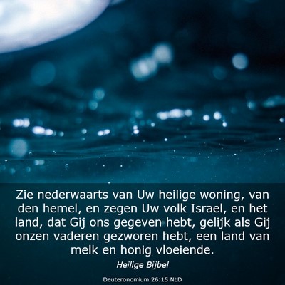 Picture 03 - Deuteronomium 26:15 NLD - Zie nederwaarts van Uw heilige woning, van den - Bible Verse Picture