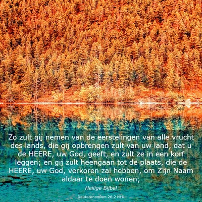 Picture 03 - Deuteronomium 26:2 NLD - Zo zult gij nemen van de eerstelingen van alle - Bible Verse Picture