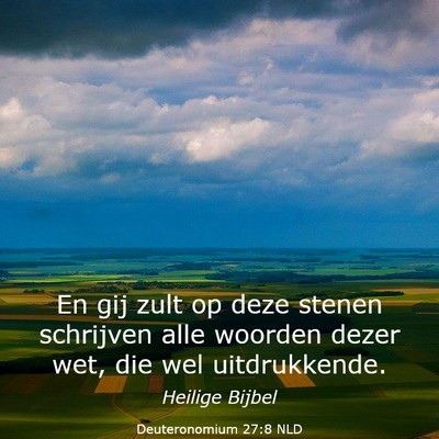 Picture 03 - Deuteronomium 27:8 NLD - En gij zult op deze stenen schrijven alle woorden - Bible Verse Picture