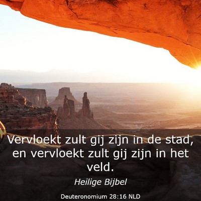 Picture 03 - Deuteronomium 28:16 NLD - Vervloekt zult gij zijn in de stad, en vervloekt - Bible Verse Picture