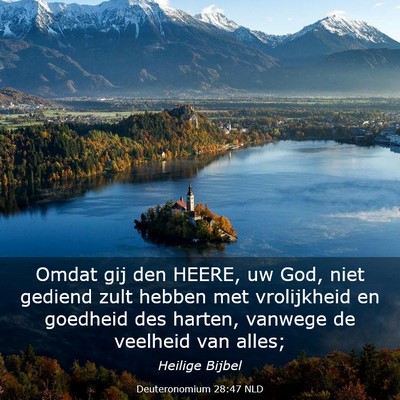 Picture 03 - Deuteronomium 28:47 NLD - Omdat gij den HEERE, uw God, niet gediend zult - Bible Verse Picture