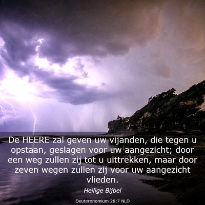 Picture 03 - Deuteronomium 28:7 NLD - De HEERE zal geven uw vijanden, die tegen u - Bible Verse Picture