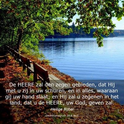 Picture 03 - Deuteronomium 28:8 NLD - De HEERE zal den zegen gebieden, dat Hij met u - Bible Verse Picture