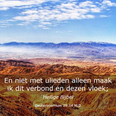 Picture 03 - Deuteronomium 29:14 NLD - En niet met ulieden alleen maak ik dit verbond en - Bible Verse Picture